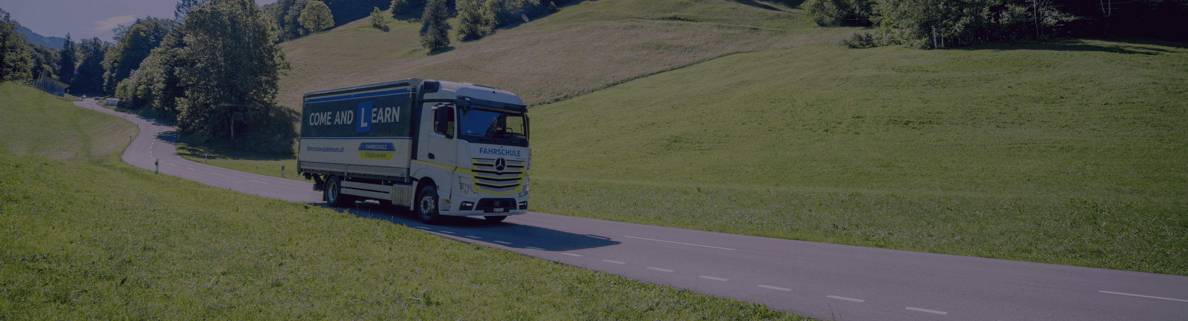 Logistics truck on countryside road