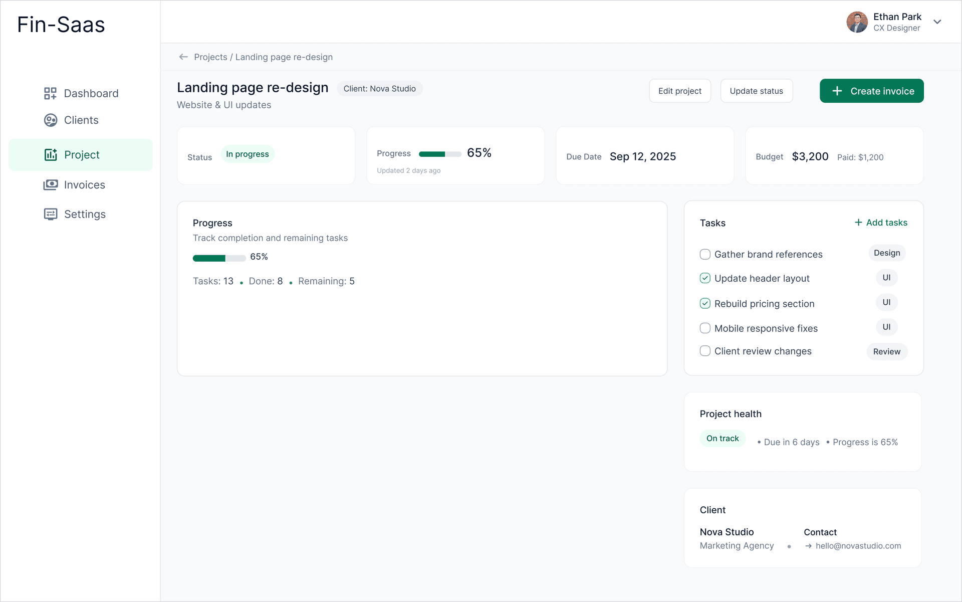 FinSaaS product details