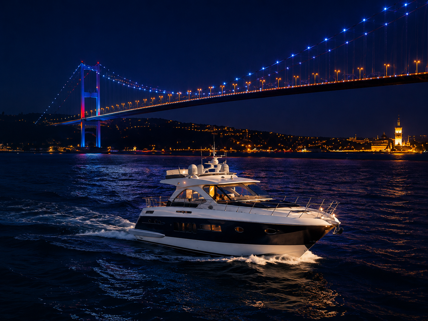 Gece Boğaz'da motoryat